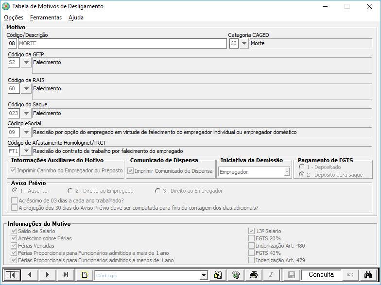 FP965eSocial  Rescisão por motivo de morte