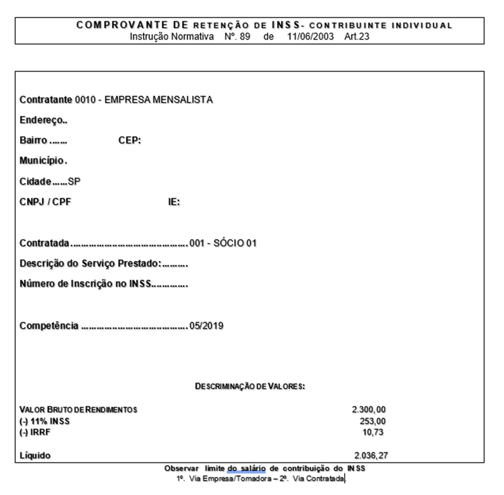FP2009-Como gerar comprovante de retenção de sócio